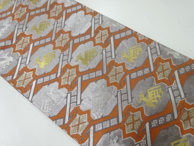 JAPANESE KIMONO / VINTAGE FUKURO OBI / WOVEN ARISUGAWA PATTERN